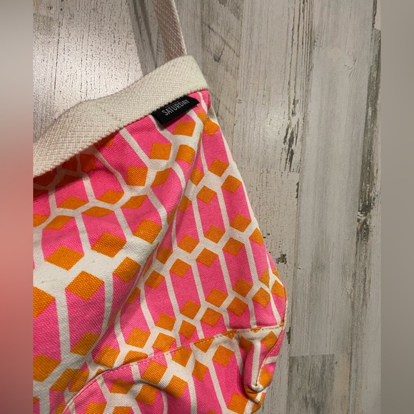 Kate Spade Saturday Pink Orange Open Canvas Bag - Picture 2 of 12